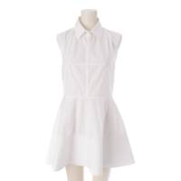 パトゥ コットンノースリーブ 襟付き ワンピース ドレス 21PA2-T0023-17 ホワイト 36