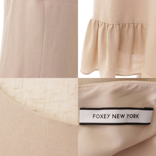 フォクシーニューヨーク(Foxey New York) Flora Dress フローラドレス ノースリーブ ワンピース 42274 ベージュ 40  中古 通販 retro レトロ
