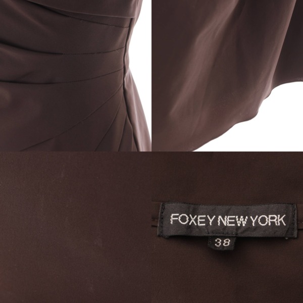 フォクシーニューヨーク(Foxey New York) ノースリーブワンピース 女優襟 20766 ブラウン 38 中古 通販 retro レトロ