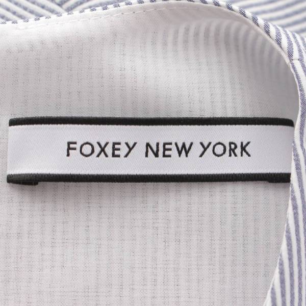 フォクシーニューヨーク Foxey New York 22年 Whisper Dress ウィスパードレス ワンピース 42640 ブルー×ホワイト  40 中古 通販 retro レトロ