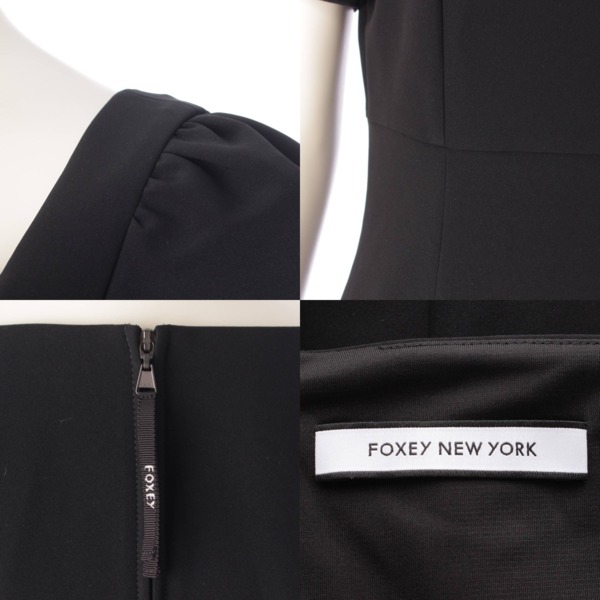 フォクシーニューヨーク Foxey New York ラペロ バックジップ ドレス ワンピース 42173 ブラック 40 中古 通販 retro  レトロ