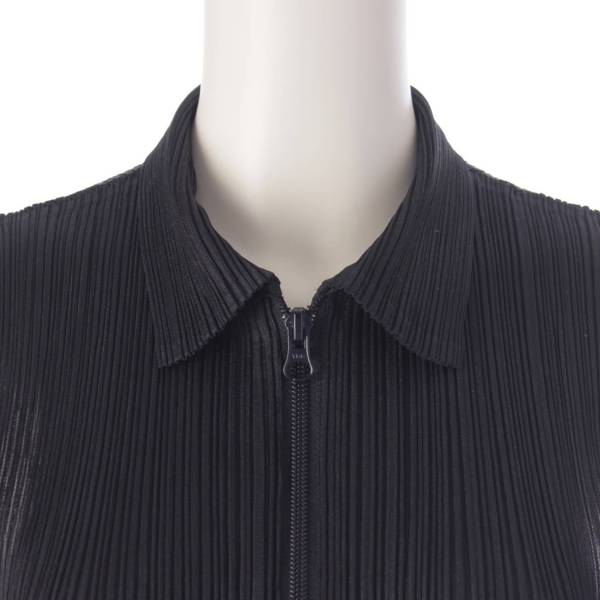 プリーツプリーズ イッセイミヤケ PLEATS PLEASE ISSEY ノースリーブ ジップアップ オールインワン ジャンプスーツ  PP04-JI382 ブラック 3 中古 通販 retro レトロ