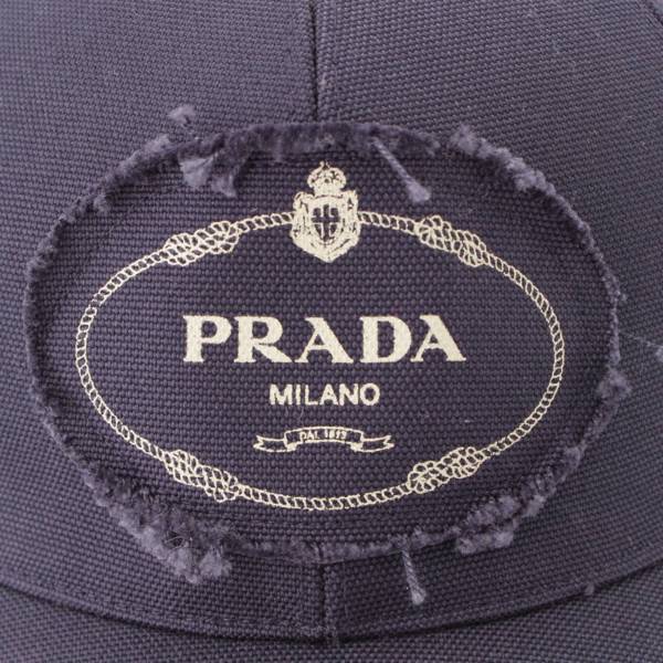 プラダ(Prada) ロゴ ベースボールキャップ 2HC274 ネイビー 中古 通販