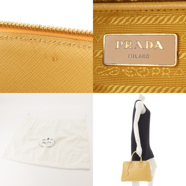 プラダ(Prada) サフィアーノルクス レザー ハンドバッグ BL0812 イエロー 中古 通販 retro レトロ