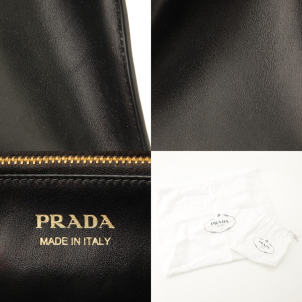 プラダ(Prada) モノクローム サフィアーノレザー 2way ハンドバッグ ...