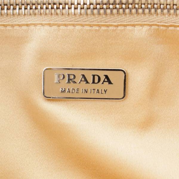 プラダ(Prada) バック ロゴ ビジュー付き オーストリッチ ワン