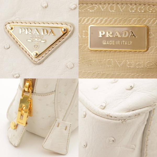 プラダ(Prada) トライアングル ロゴ オーストリッチ レザー