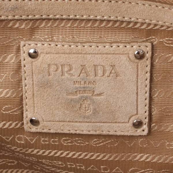 プラダ(Prada) カナパ ファー モヘア ハンドバッグ BN1918 ベージュ