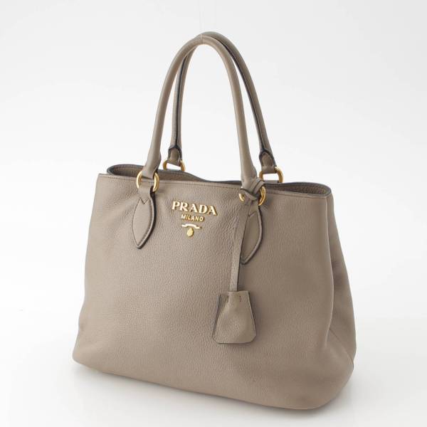 プラダ Prada ヴィッテロフェニックス レザー 2WAY ショルダーハンドバッグ 1BA058 グレー 中古 通販 retro レトロ