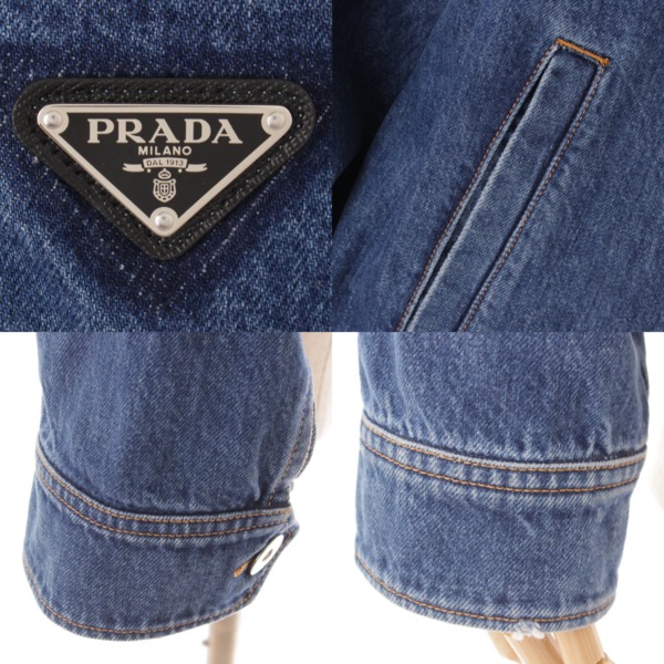 プラダ(Prada) メンズ ジップアップ デニム ジャケット トライアングル