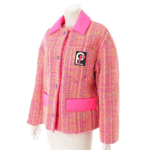 【最終お値下！】イタリア製PRADAの春色ピンクツイードジャケット/プラダ