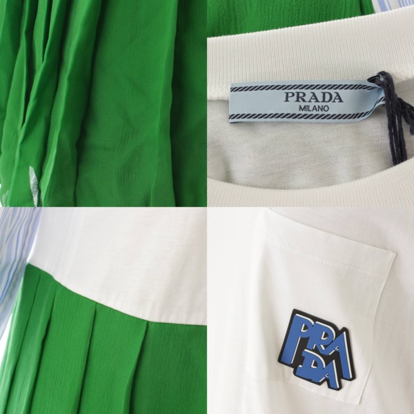 プラダ(Prada) 2018 ロゴ Ｔシャツ ワンピース ドレス 34580 マルチ ...