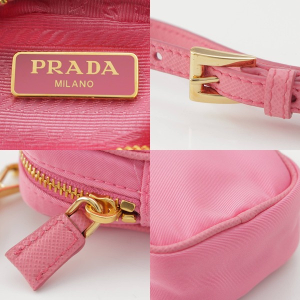 プラダ Prada Re-Edition 1978 Re-Nylon ナイロン ミニポーチ バッグチャーム 1TT200 ピンク 中古 通販  retro レトロ