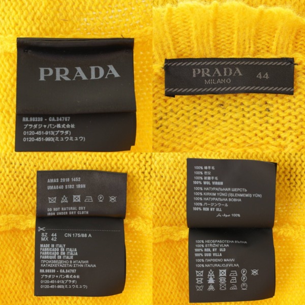 プラダ(Prada) 2018年 メンズ クルーネックセーター トップス イエロー