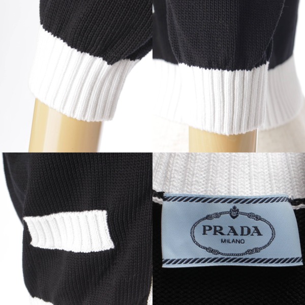 プラダ(Prada) クロップド コットン プレーンニット カーディガン