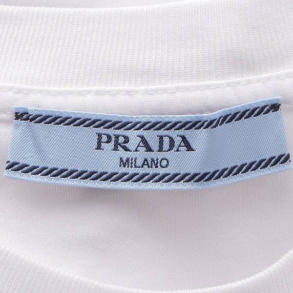 プラダ Prada 22年 トライアングルロゴ 半袖 Tシャツ コットン トップス 35838 ホワイト S 中古 通販 retro レトロ