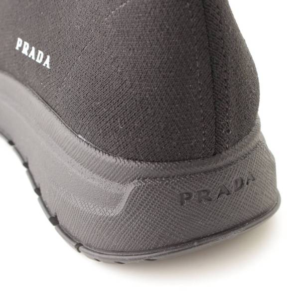 プラダ(Prada) ソックススニーカー ロゴ 1T715L ブラック 37 中古 通販