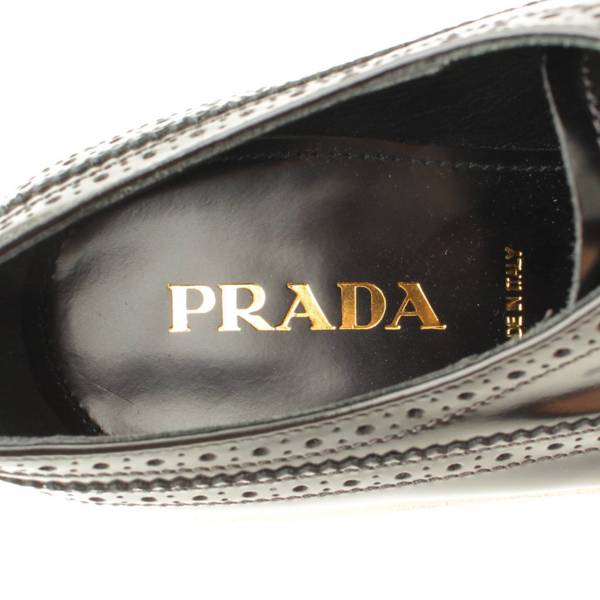 プラダ(Prada) ウィングチップ レースアップ シューズ ブラック 36 
