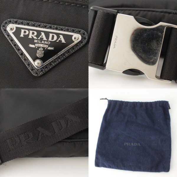 プラダ Prada テスート ナイロン ボディバッグ ウェストポーチ ショルダーバッグ ブラック 中古 通販 retro レトロ