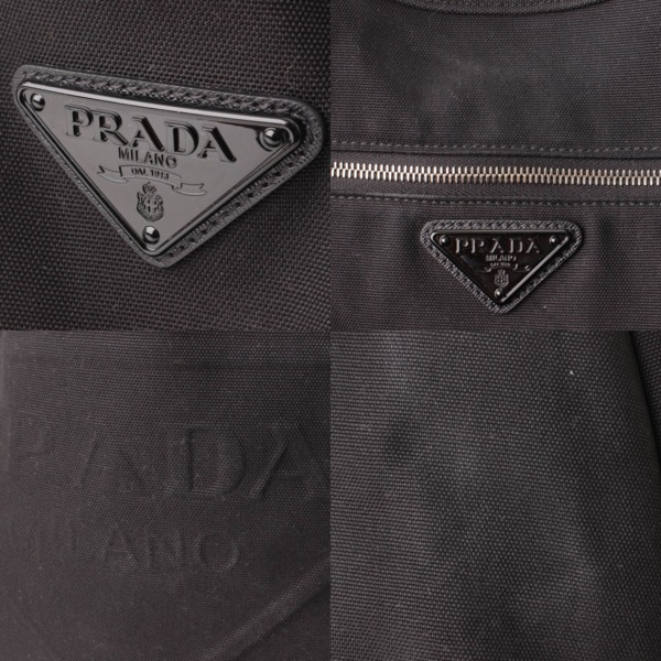 プラダ(Prada) キャンバス エンボスロゴ ホーボー ワンショルダー 
