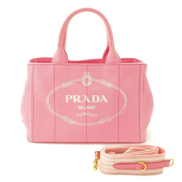 プラダ　PRADA カナパトート　2way ショルダー　ハンドバッグ　ピンク