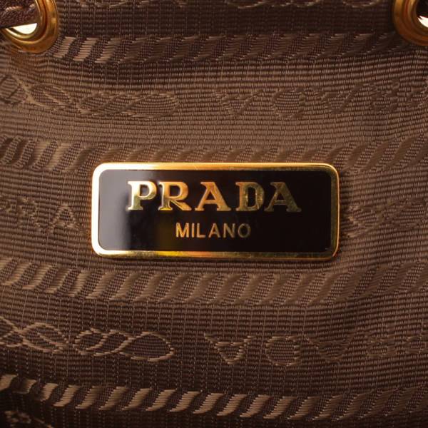 プラダ(Prada) ロゴ ジャガード 巾着 2WAY ショルダーバッグ 