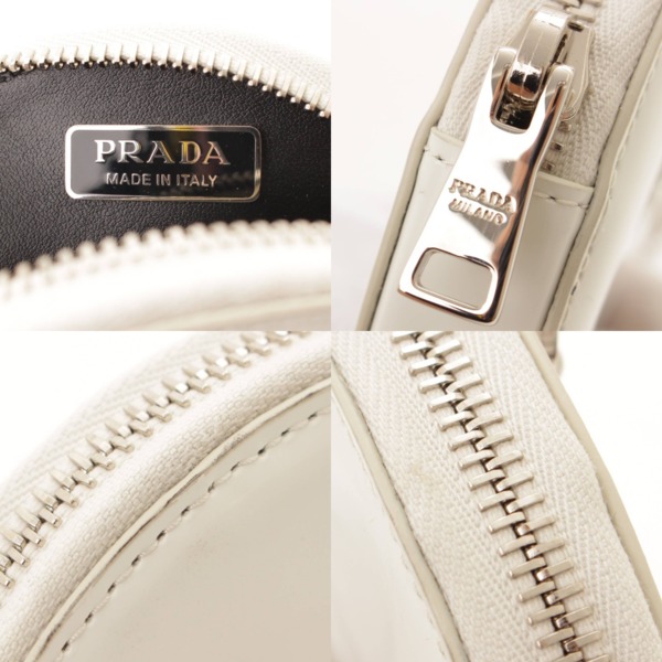 プラダ(Prada) レザー チェーンショルダーバッグ ポシェット 1NR003 ホワイト 中古 通販 retro レトロ