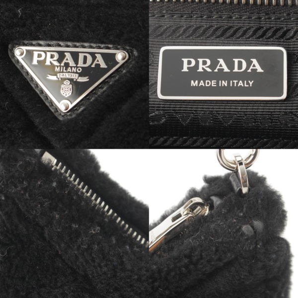 プラダ Prada ムートン ファー ポーチ付き ショルダーバッグ