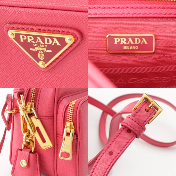 プラダ Prada サフィアーノレザー ラクス カメラ ショルダーバッグ BT1010 ピンク 中古 通販 retro レトロ