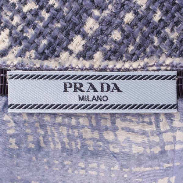 プラダ(Prada) ツイード タイトスカート ブルー ホワイト 36 中古 通販