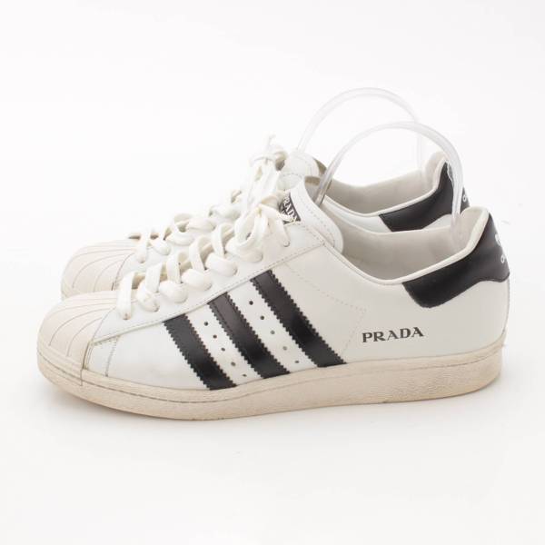 プラダ Prada アディダスコラボ 20SS メンズ SUPERSTAR レザー スニーカー FW6680 ホワイト 27.5 中古 通販  retro レトロ