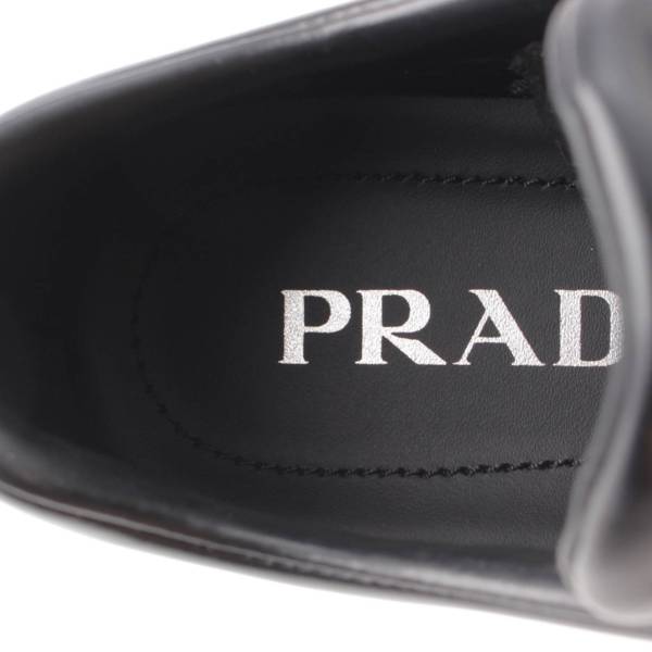 プラダ Prada ロゴ レースアップ レザー スニーカー DNC700 ブラック 36.5 中古 通販 retro レトロ