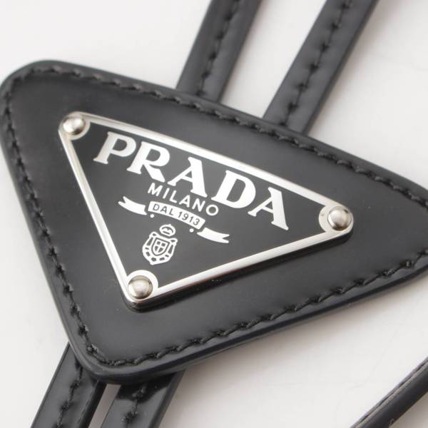 プラダ Prada トライアングル レザー ループタイ ネクタイ 2IC027 ブラック 中古 通販 retro レトロ