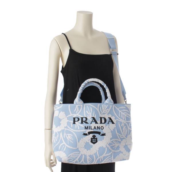 プラダ Prada ドリル ロゴ キャンバス 2way トートバッグ 1BG399 ...