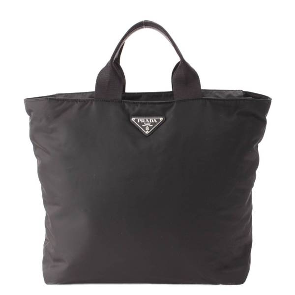 プラダ Prada Re Nylon サフィアーノ ナイロン 2way ショッピング トートバッグ 2VG086 ブラック 中古 通販 retro  レトロ