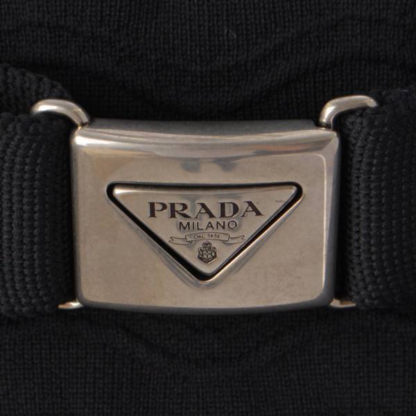 プラダ Prada 22年 トライアングル ベルト付き ジャカード ショートパンツ P222GH ブラック 38 中古 通販 retro レトロ