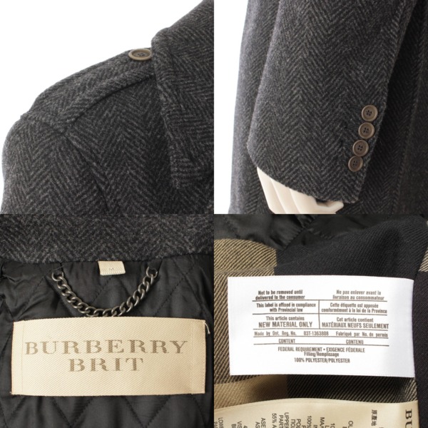 バーバリー ブリット(Burberry Brit) メンズ ヘリンボーン Pコート