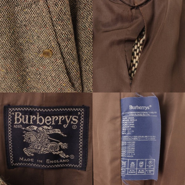 バーバリーズ(Burberrys) ツイード 一枚袖 ステンカラーコート