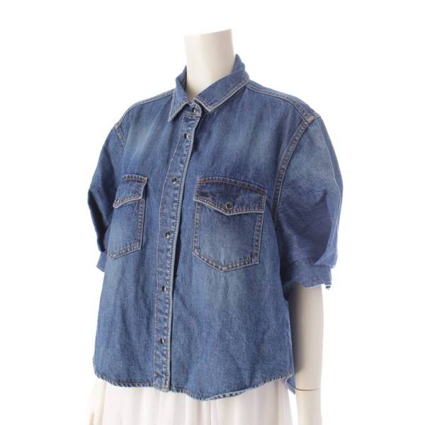 サカイ sacai 23SS Denim Shirt ショートスリーブ コットン デニム ...