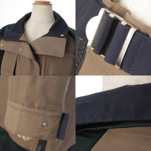 サカイ(sacai) 22SS グログラン ミックス ジャケット スカート セットアップ ベージュ×グリーン 1 中古 通販 retro レトロ