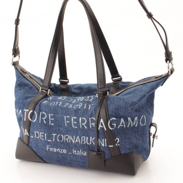 サルバトーレフェラガモ(Salvatore Ferragamo) デニム ダッフルバッグ