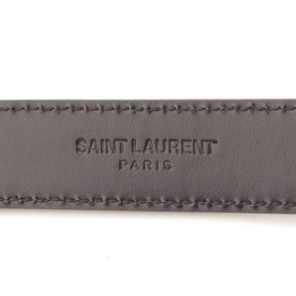 サンローラン(SAINT LAURENT) メンズ 3連バックル レザーベルト SV金具 