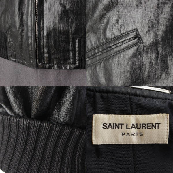 サンローラン SAINT LAURENT 13年 エディ期 コーティング ボンバージャケット ブルゾン 345801 ブラック 44 中古 通販  retro レトロ