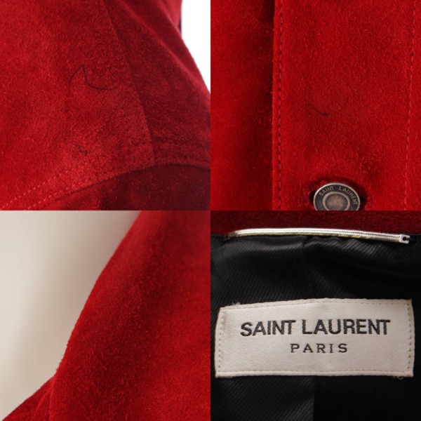 サンローラン SAINT LAURENT 19AW メンズ スエードレザー キュプラ トラッカー ジャケット 529949 レッド 48 中古 通販  retro レトロ