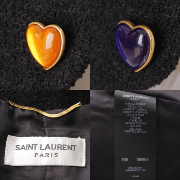 サンローラン SAINT LAURENT 22年 ブークレツイード ラブハート