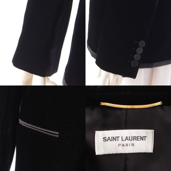 サンローラン SAINT LAURENT ベルベット テーラード タキシード ジャケット 534246 ブラック 38 中古 通販 retro レトロ