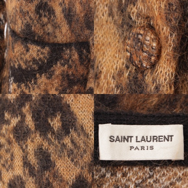 サンローラン(SAINT LAURENT) メンズ 16AW レオパード モヘア ニットカーディガン 443715 ブラウン 中古 通販 retro  レトロ