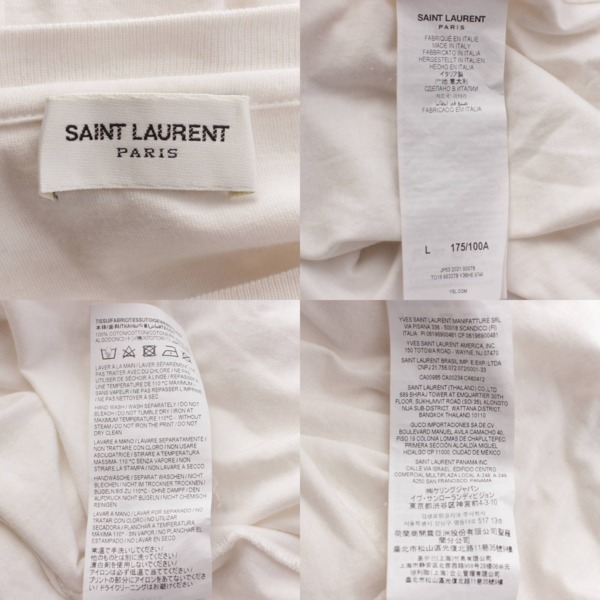 サンローラン SAINT LAURENT メンズ 21年 リバースロゴ コットン Tシャツ カットソー 663278 ホワイト L 中古 通販  retro レトロ