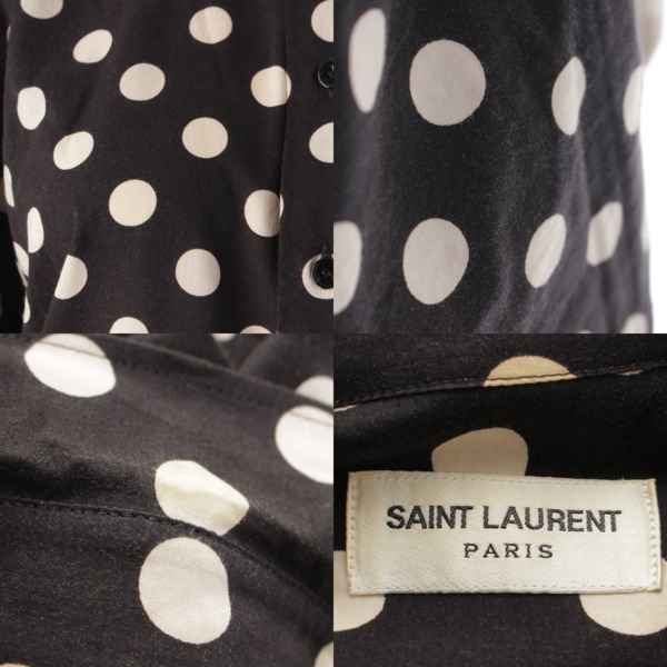 サンローラン SAINT LAURENT 16SS エディ期 ポルカドットシャツ 420415 ブラック×ホワイト 34 中古 通販 retro レトロ