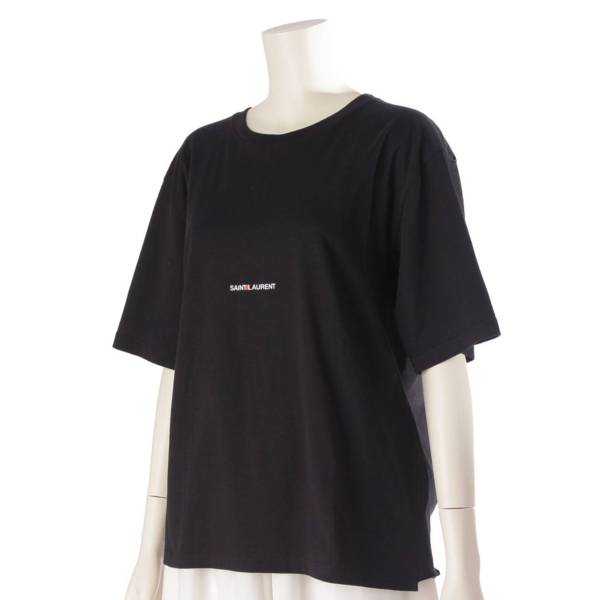 サンローラン SAINT LAURENT 21年 ロゴ コットン 半袖 Tシャツ トップス カットソー 460876 ブラック M 中古 通販  retro レトロ